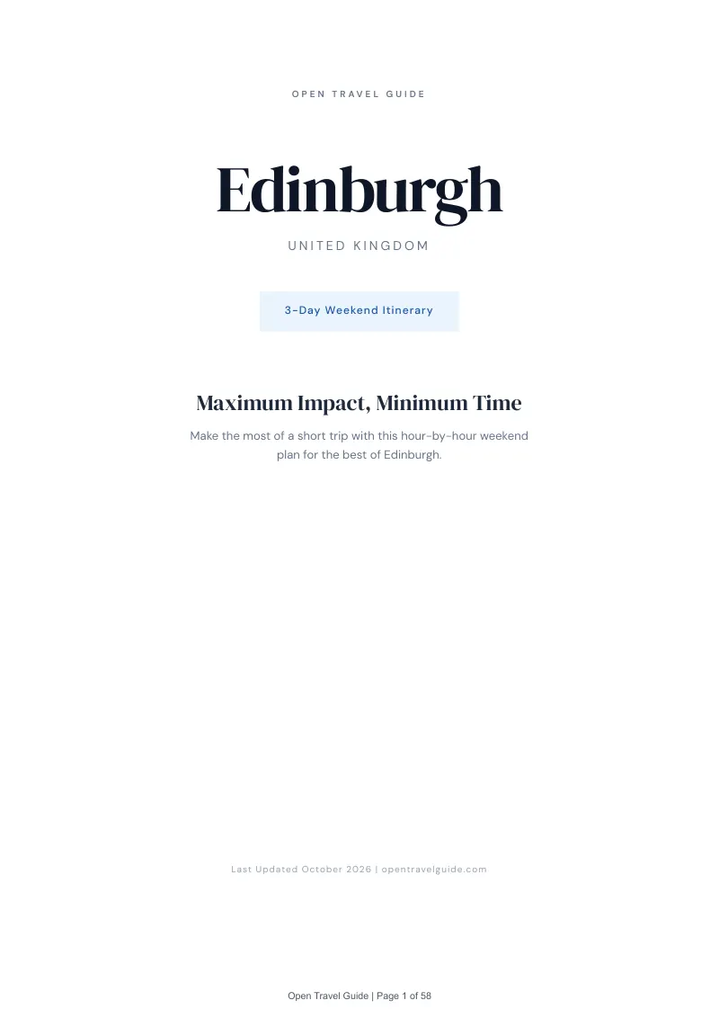 Edinburgh 3-Day Weekend Itinerary: Cover