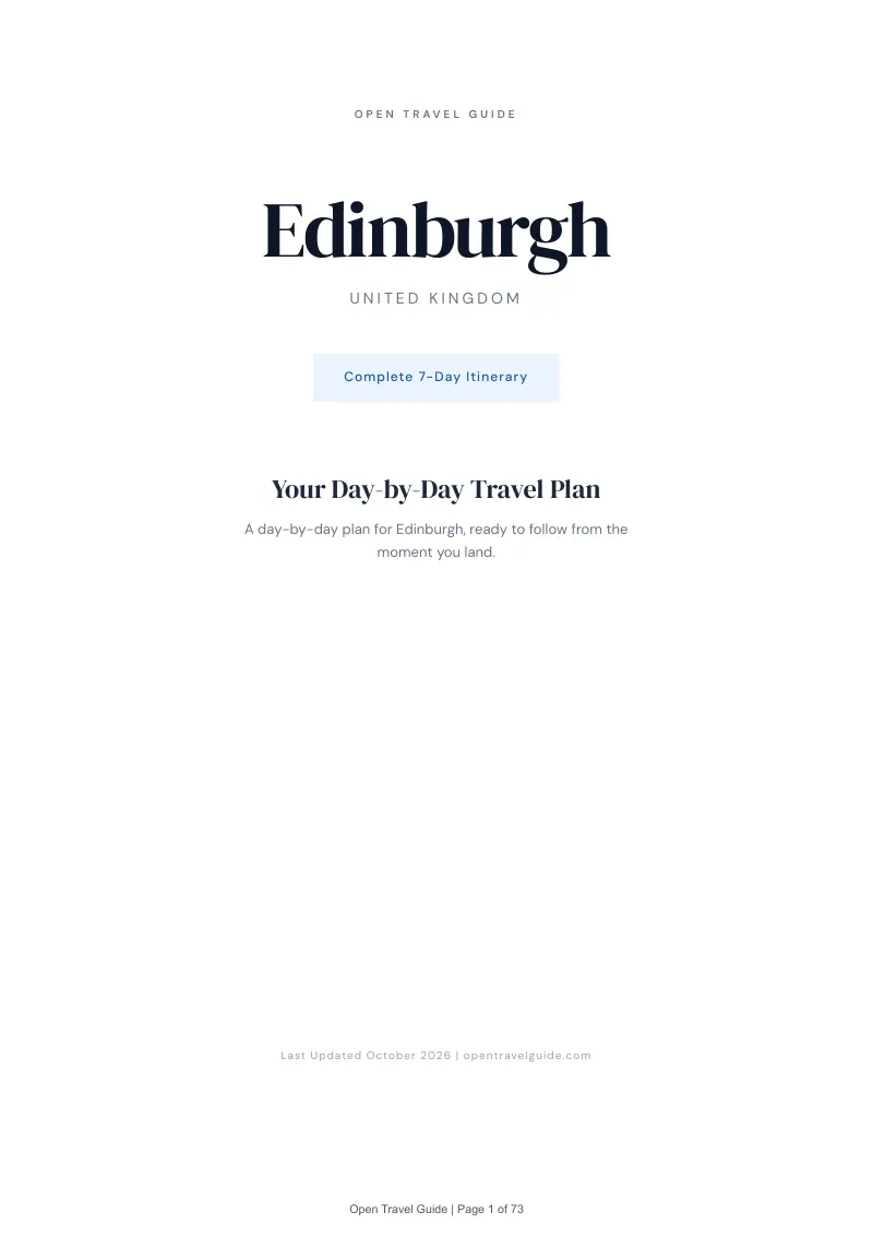 Edinburgh 7-Day Itinerary: Cover