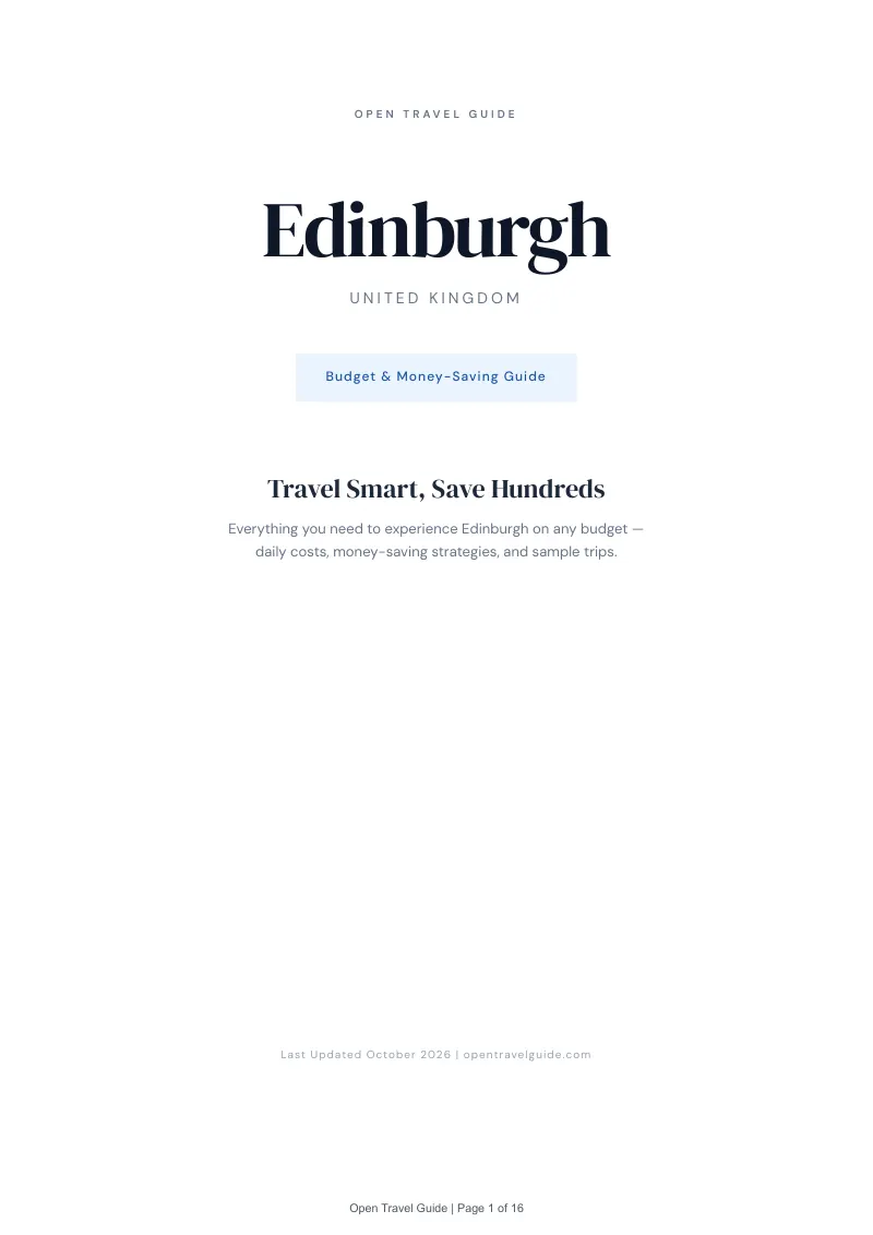 Edinburgh Budget & Money-Saving Guide: Cover