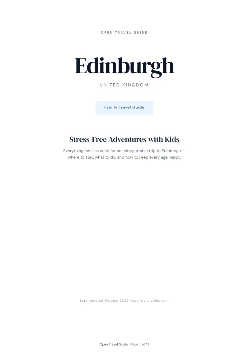 Edinburgh Family Travel Guide: Cover