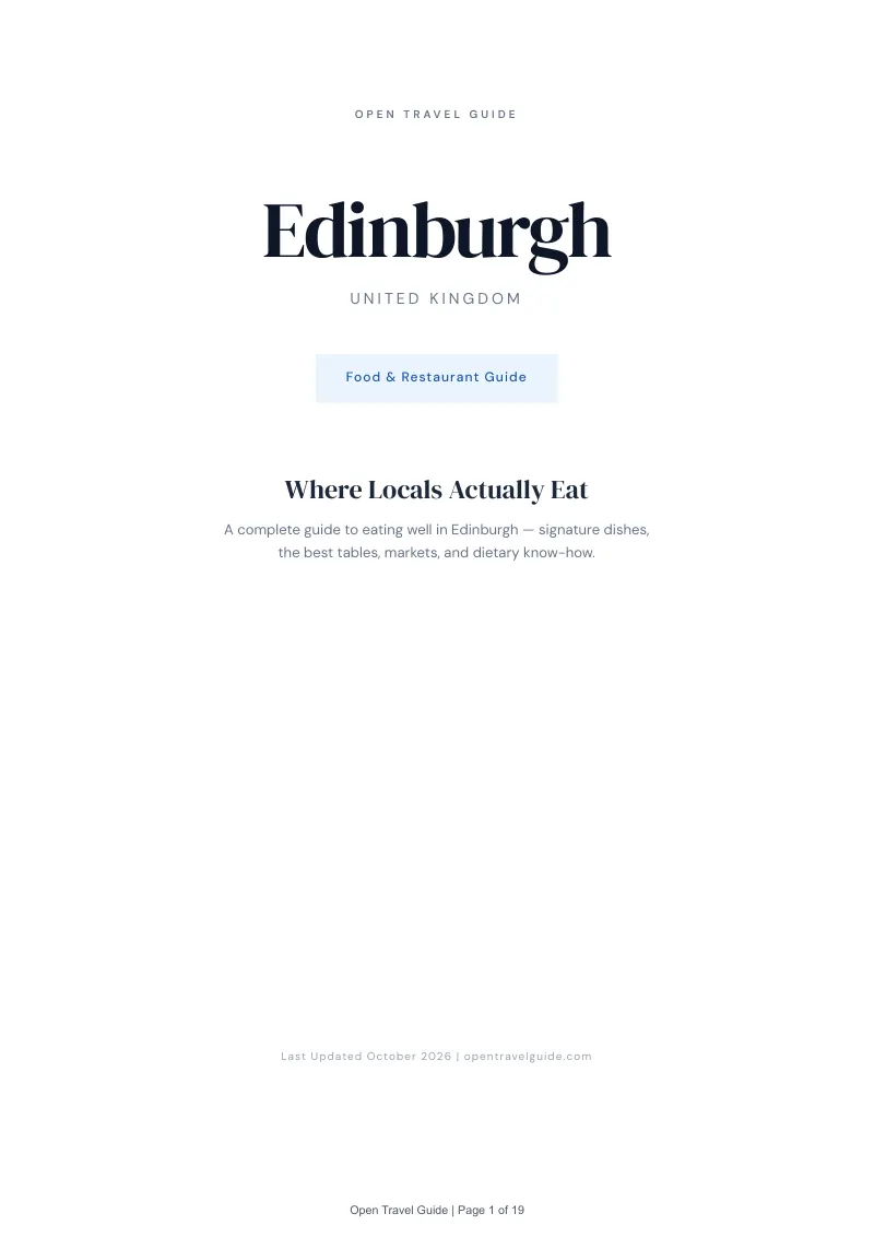 Edinburgh Food & Restaurant Guide: Cover