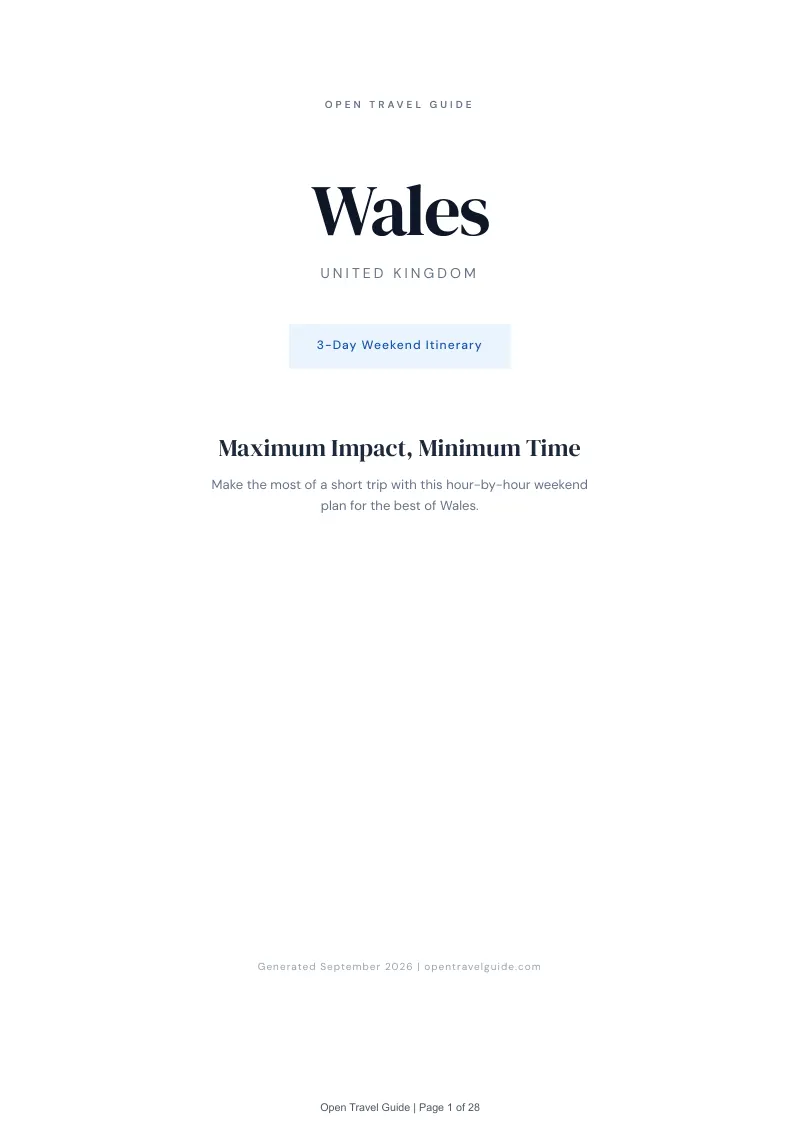 Wales Complete Travel Bundle: 3-day itinerary · Cover