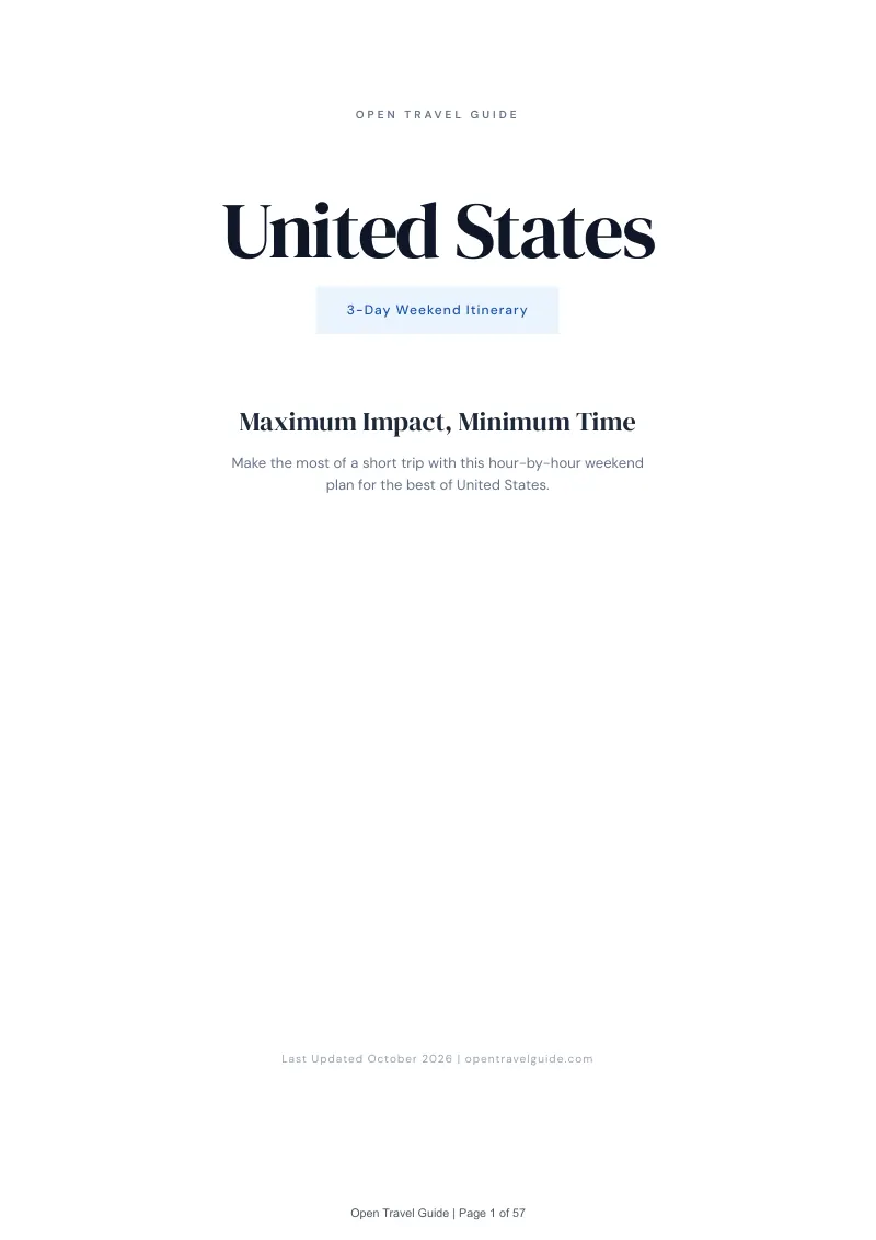United States 3-Day Weekend Itinerary: Cover