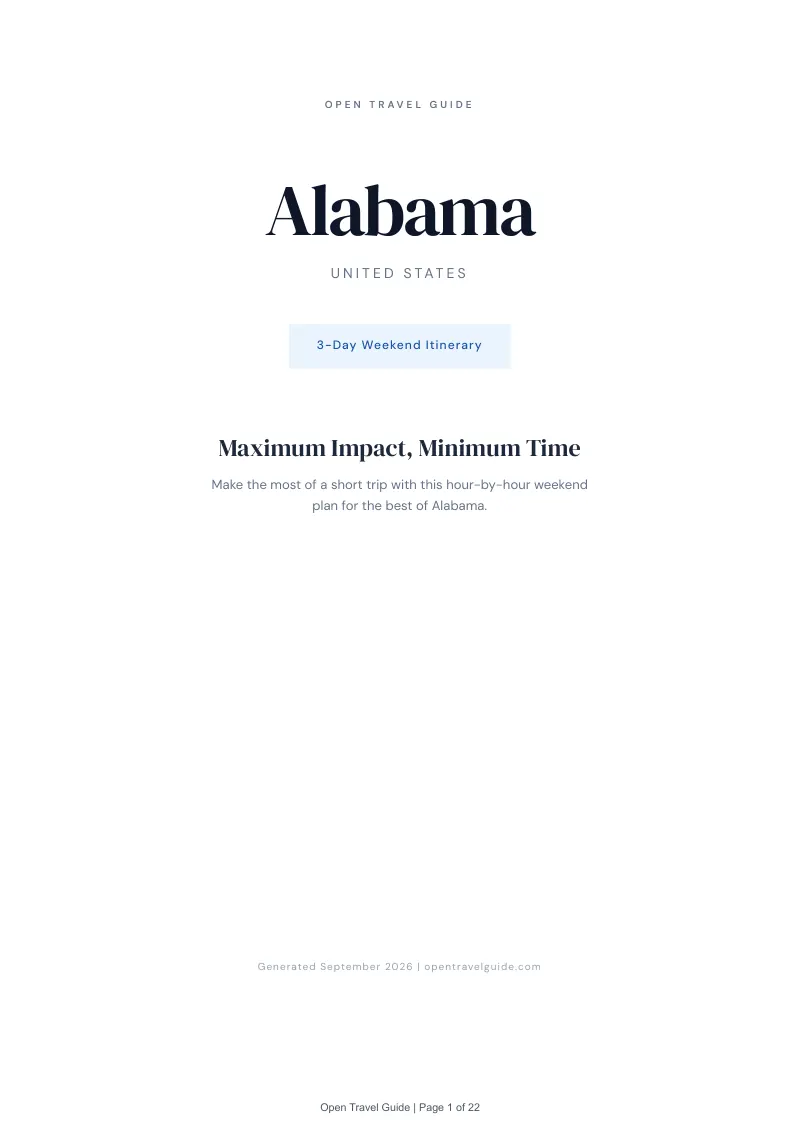 Alabama Complete Travel Bundle: 3-day itinerary · Cover