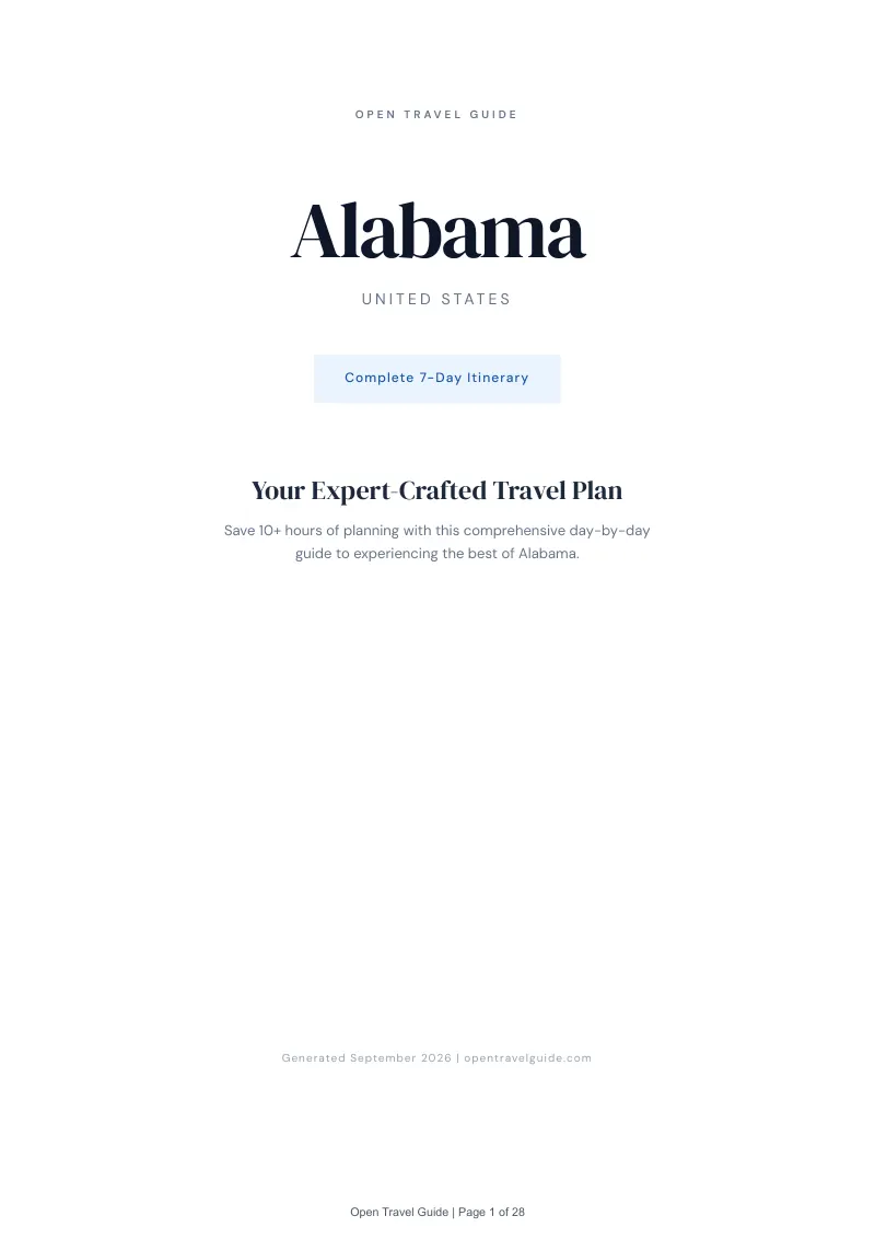 Alabama Complete Travel Bundle: 7-day itinerary · Cover