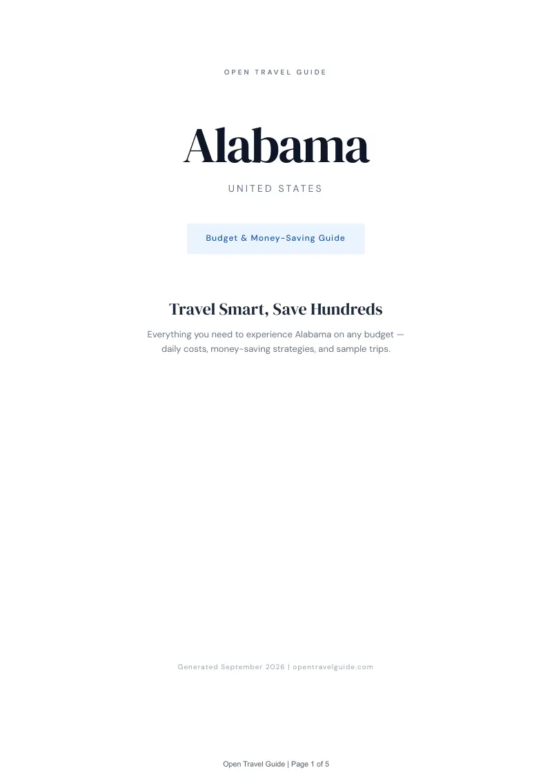 Alabama Complete Travel Bundle: Budget guide · Cover