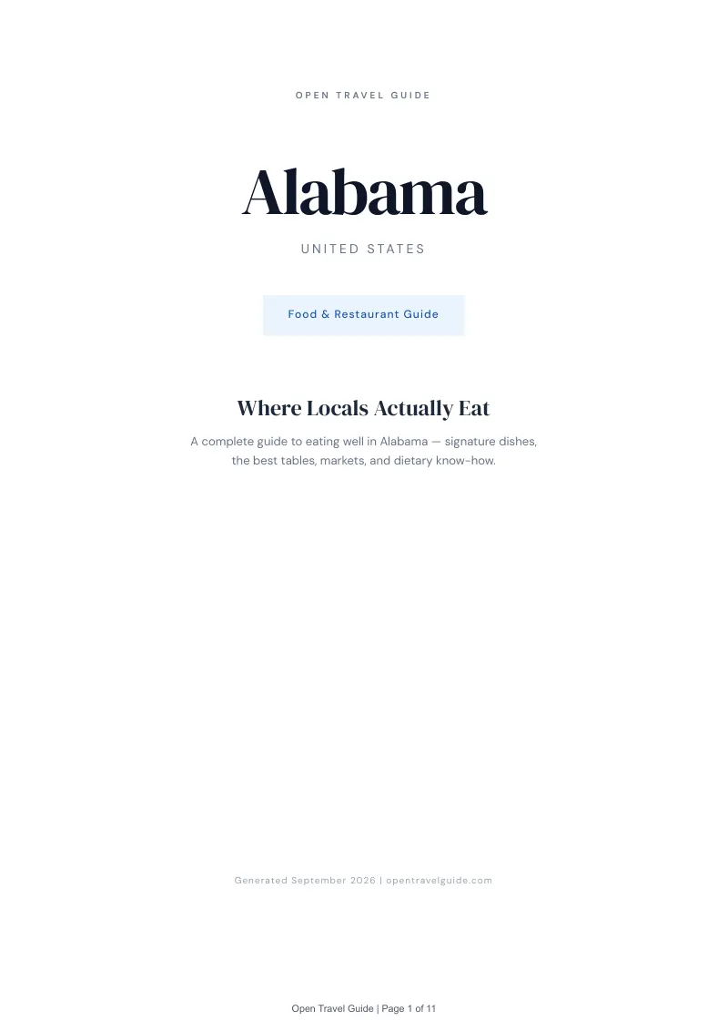 Alabama Complete Travel Bundle: Food guide · Cover