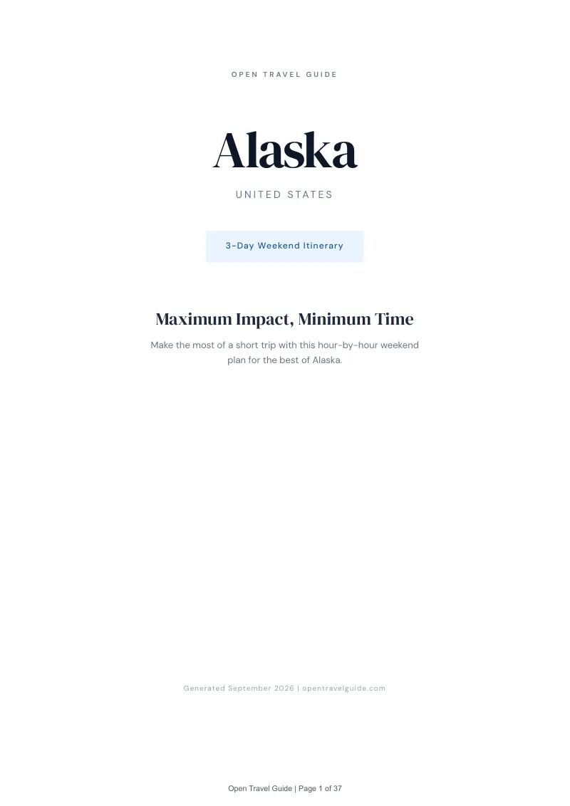 Alaska Complete Travel Bundle: 3-day itinerary · Cover