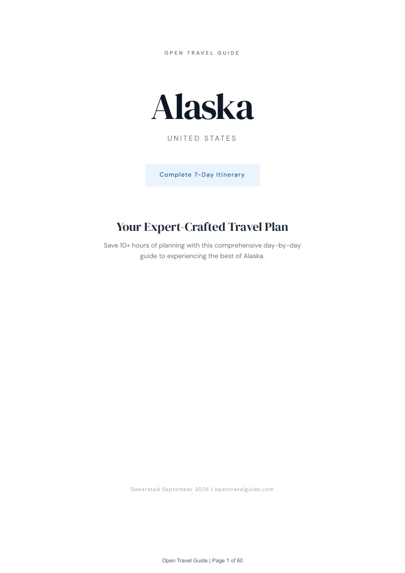 Alaska Complete Travel Bundle: 7-day itinerary · Cover