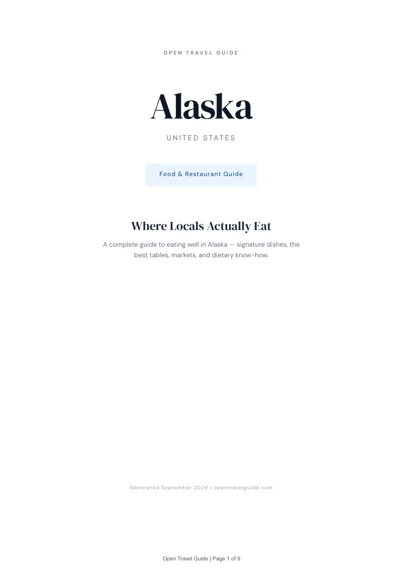 Alaska Complete Travel Bundle: Food guide · Cover