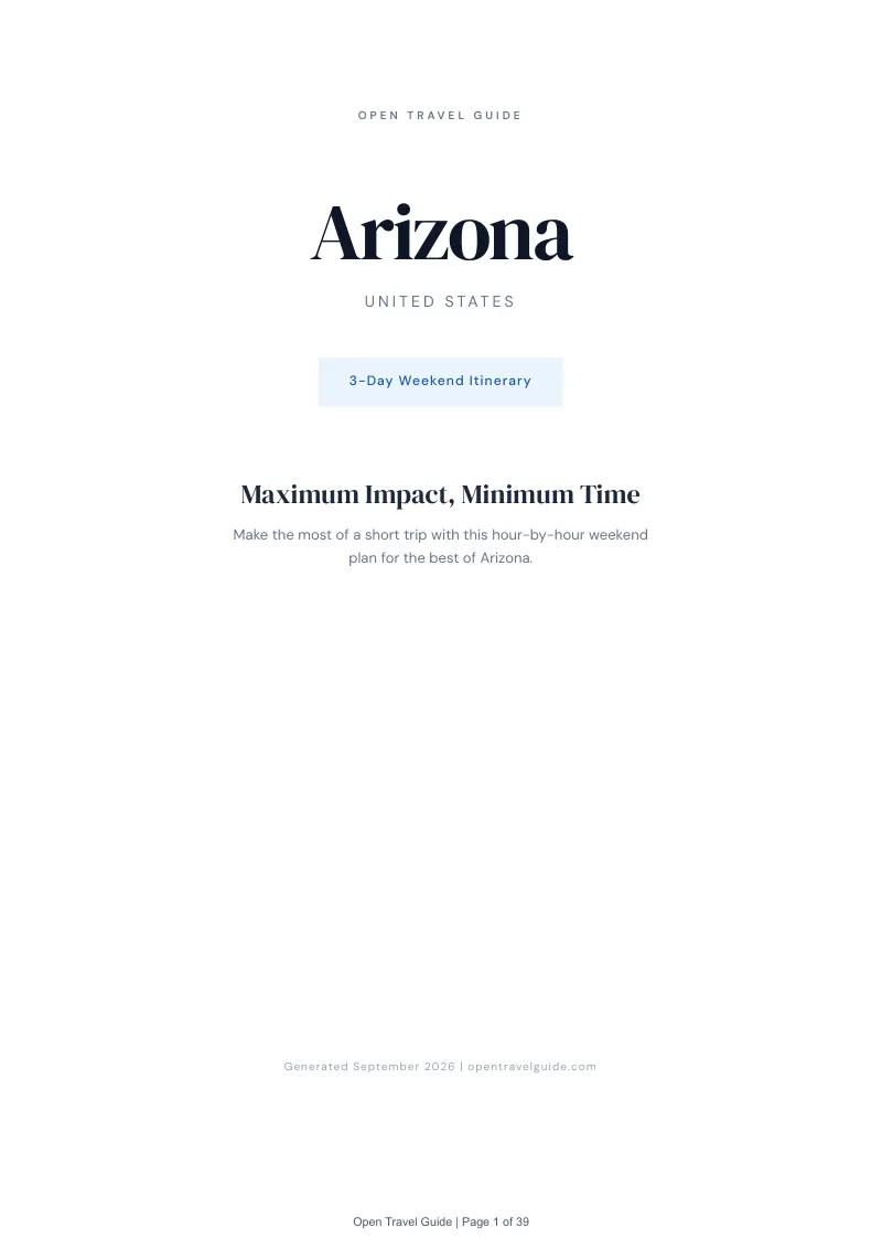Arizona Complete Travel Bundle: 3-day itinerary · Cover
