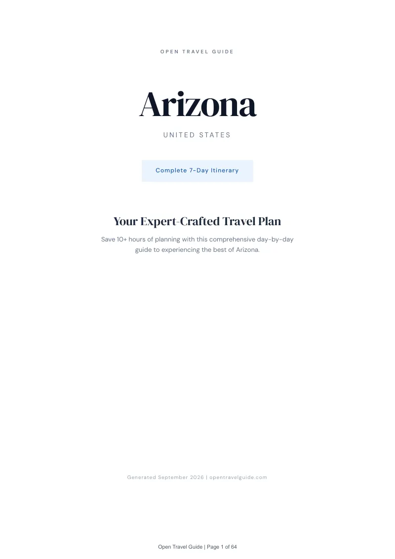 Arizona Complete Travel Bundle: 7-day itinerary · Cover