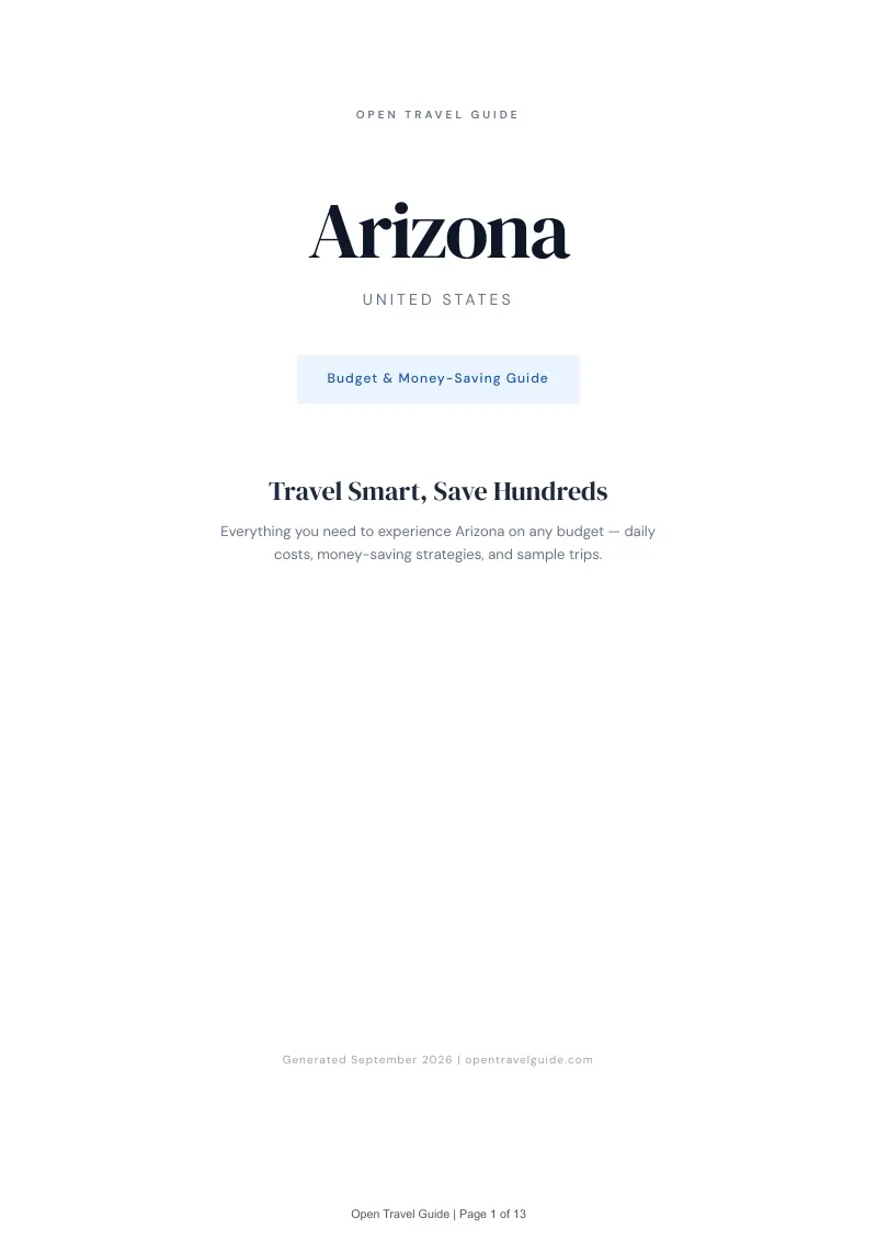 Arizona Complete Travel Bundle: Budget guide · Cover
