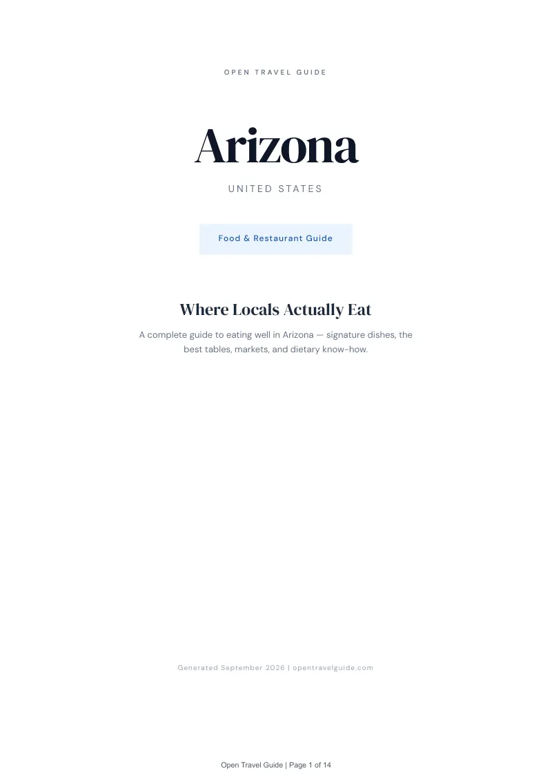 Arizona Complete Travel Bundle: Food guide · Cover