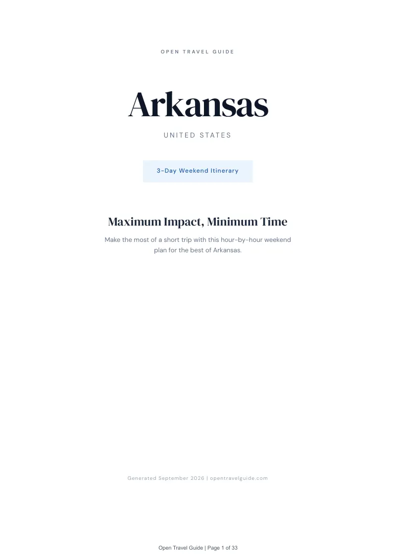 Arkansas Complete Travel Bundle: 3-day itinerary · Cover