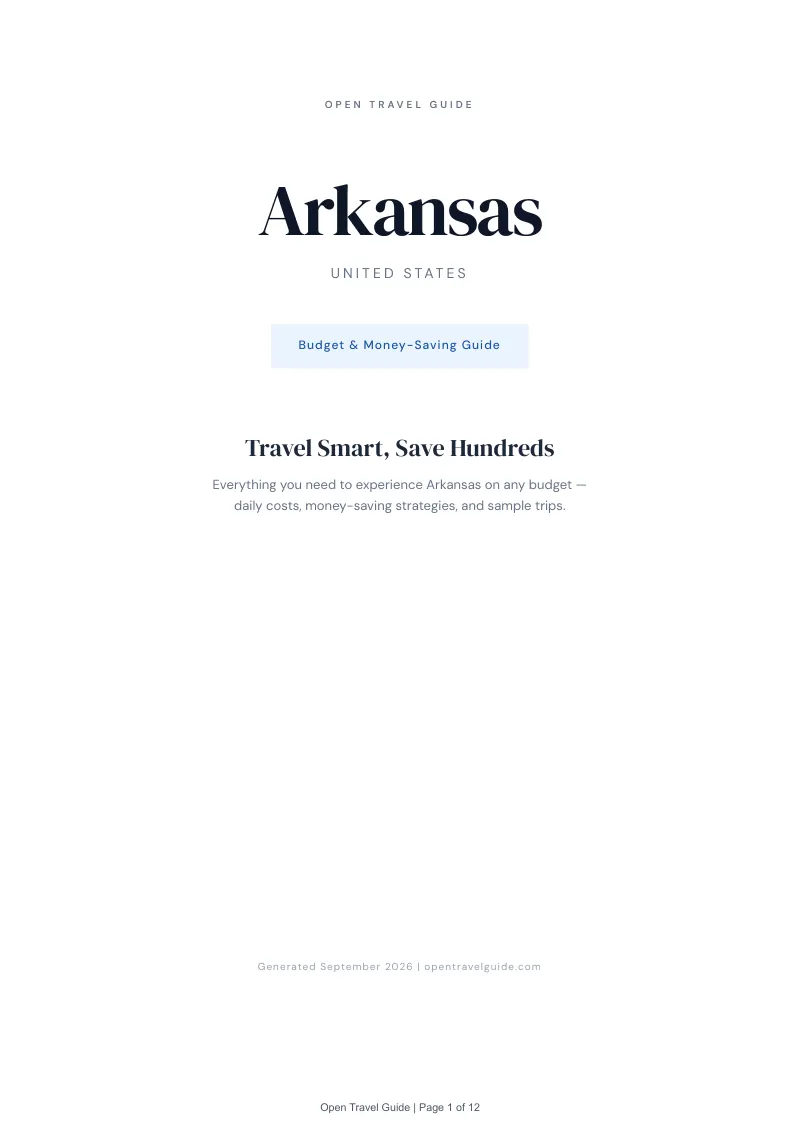 Arkansas Complete Travel Bundle: Budget guide · Cover