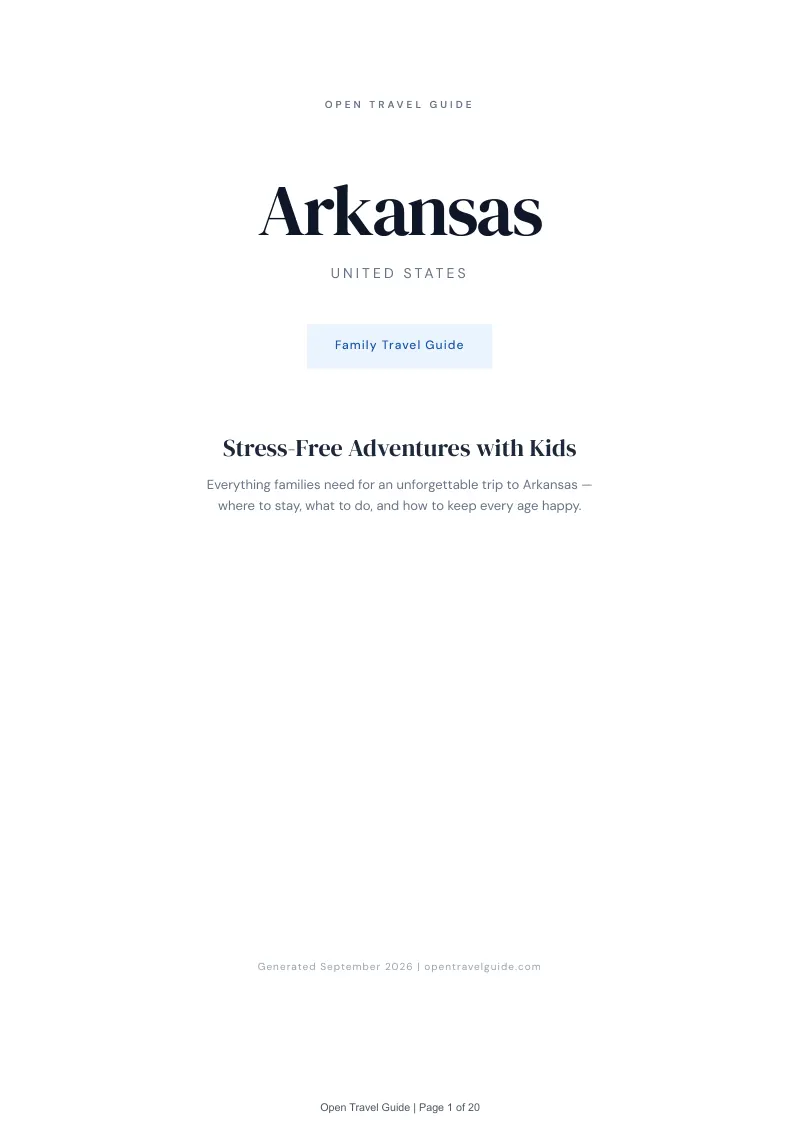 Arkansas Complete Travel Bundle: Family guide · Cover