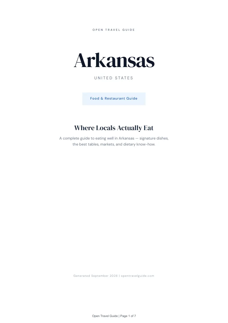 Arkansas Complete Travel Bundle: Food guide · Cover