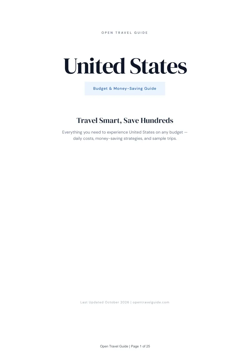 United States Budget & Money-Saving Guide: Cover