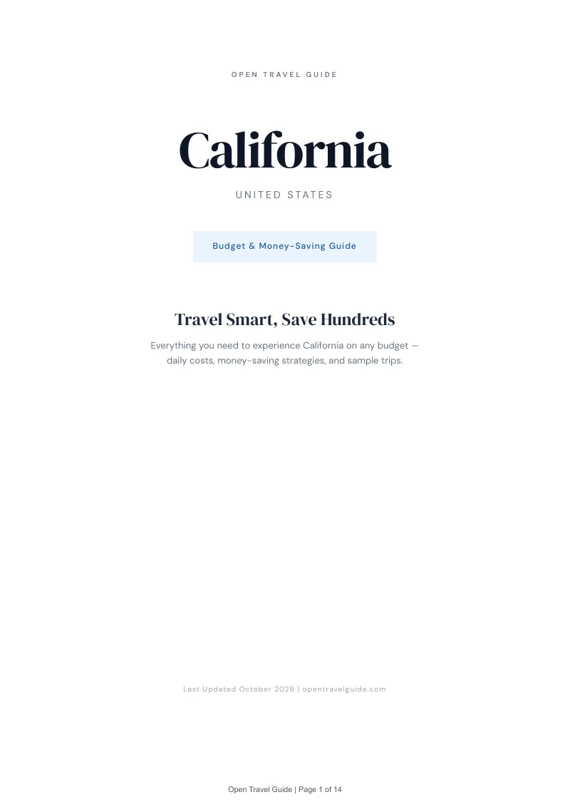 California Budget & Money-Saving Guide: Cover