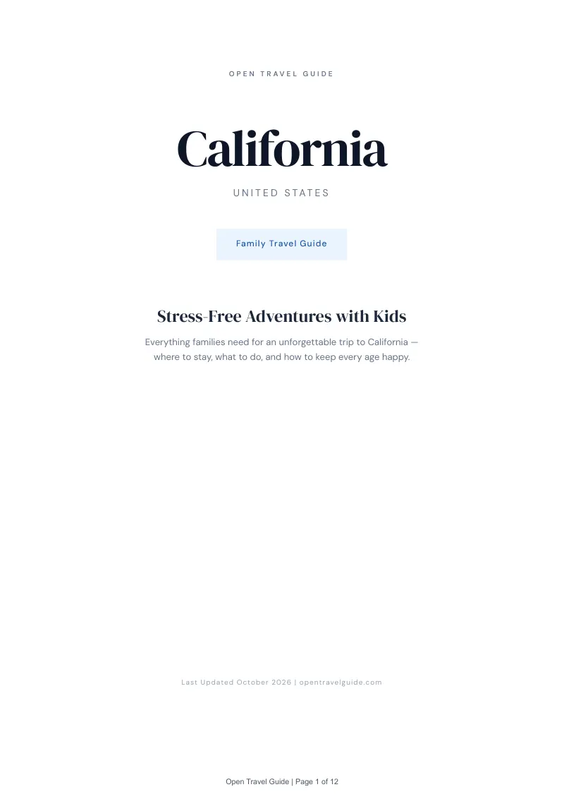 California Family Travel Guide: Cover