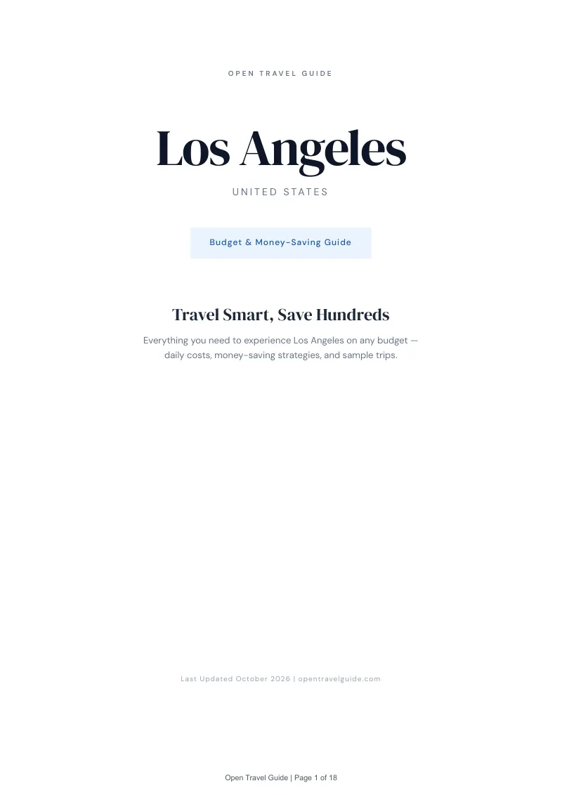 Los Angeles Budget & Money-Saving Guide: Cover