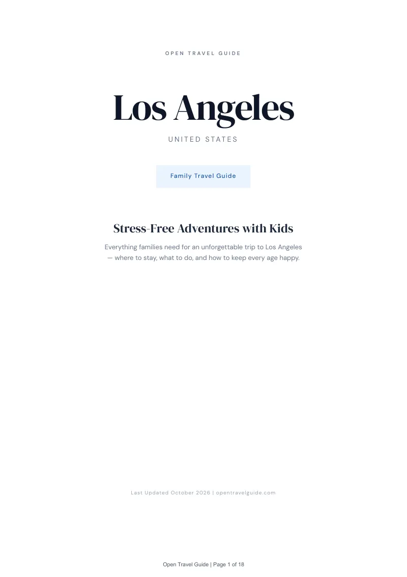 Los Angeles Family Travel Guide: Cover