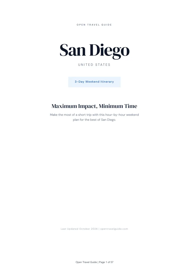 San Diego 3-Day Weekend Itinerary: Cover