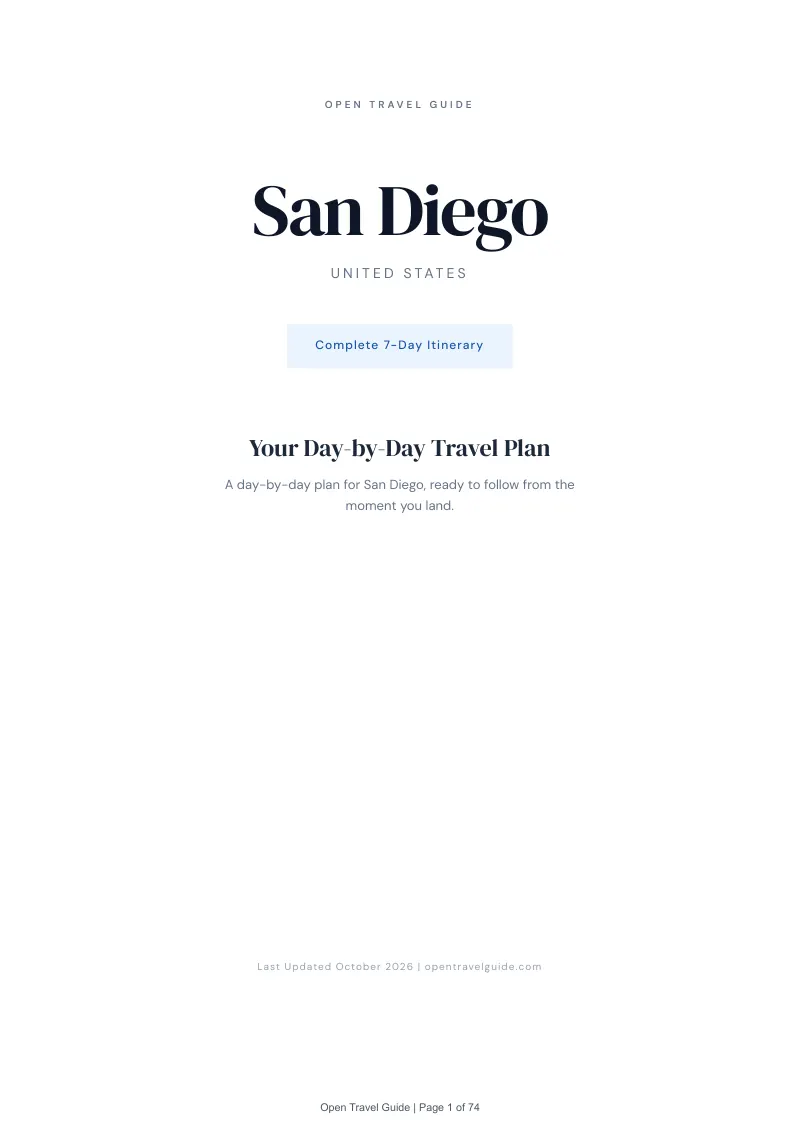 San Diego 7-Day Itinerary: Cover
