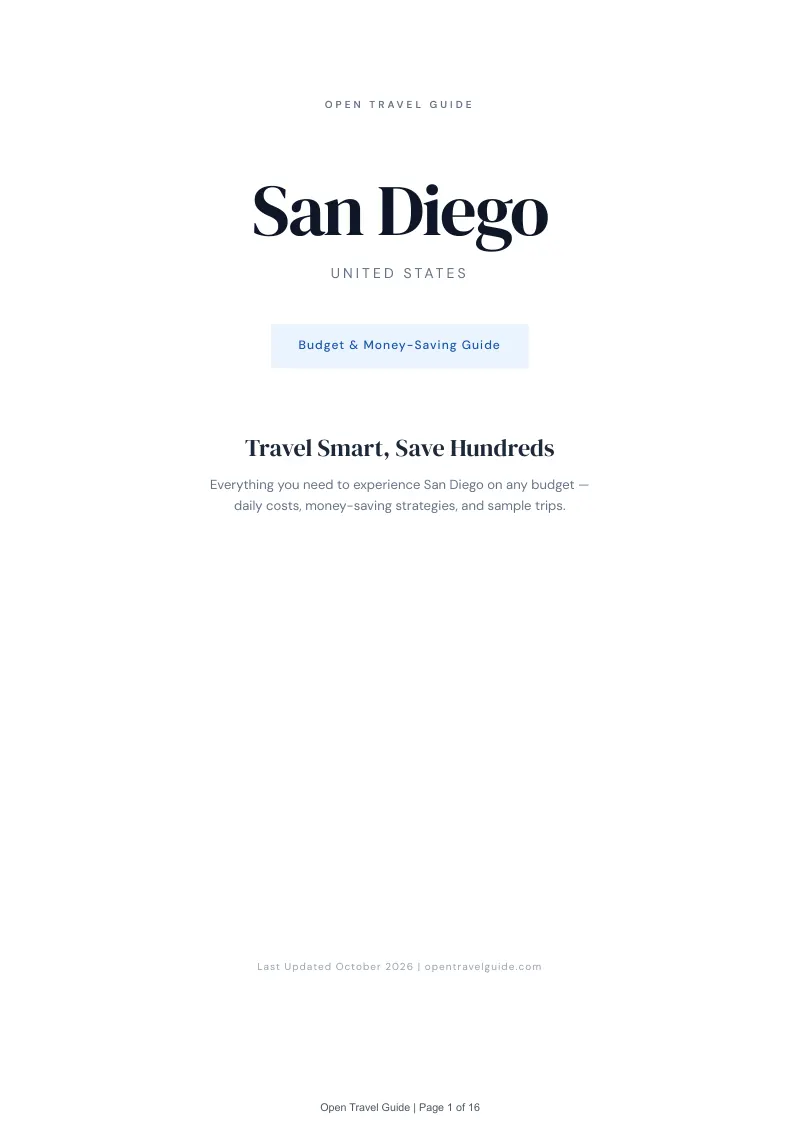 San Diego Budget & Money-Saving Guide: Cover