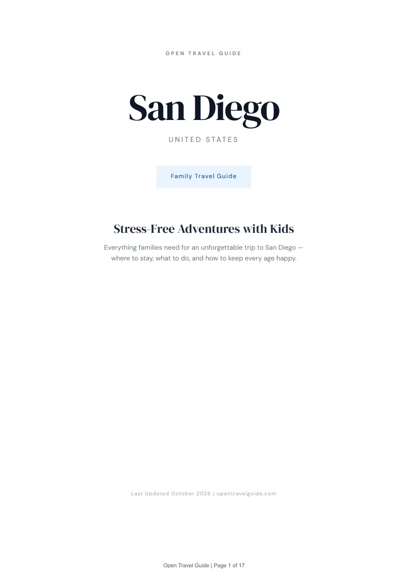 San Diego Family Travel Guide: Cover