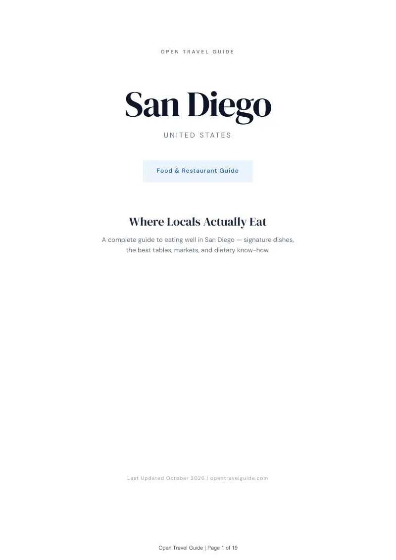 San Diego Food & Restaurant Guide: Cover