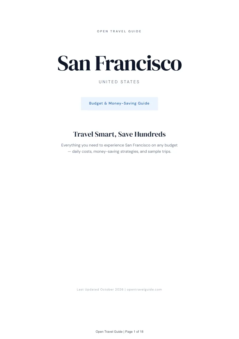 San Francisco Budget & Money-Saving Guide: Cover