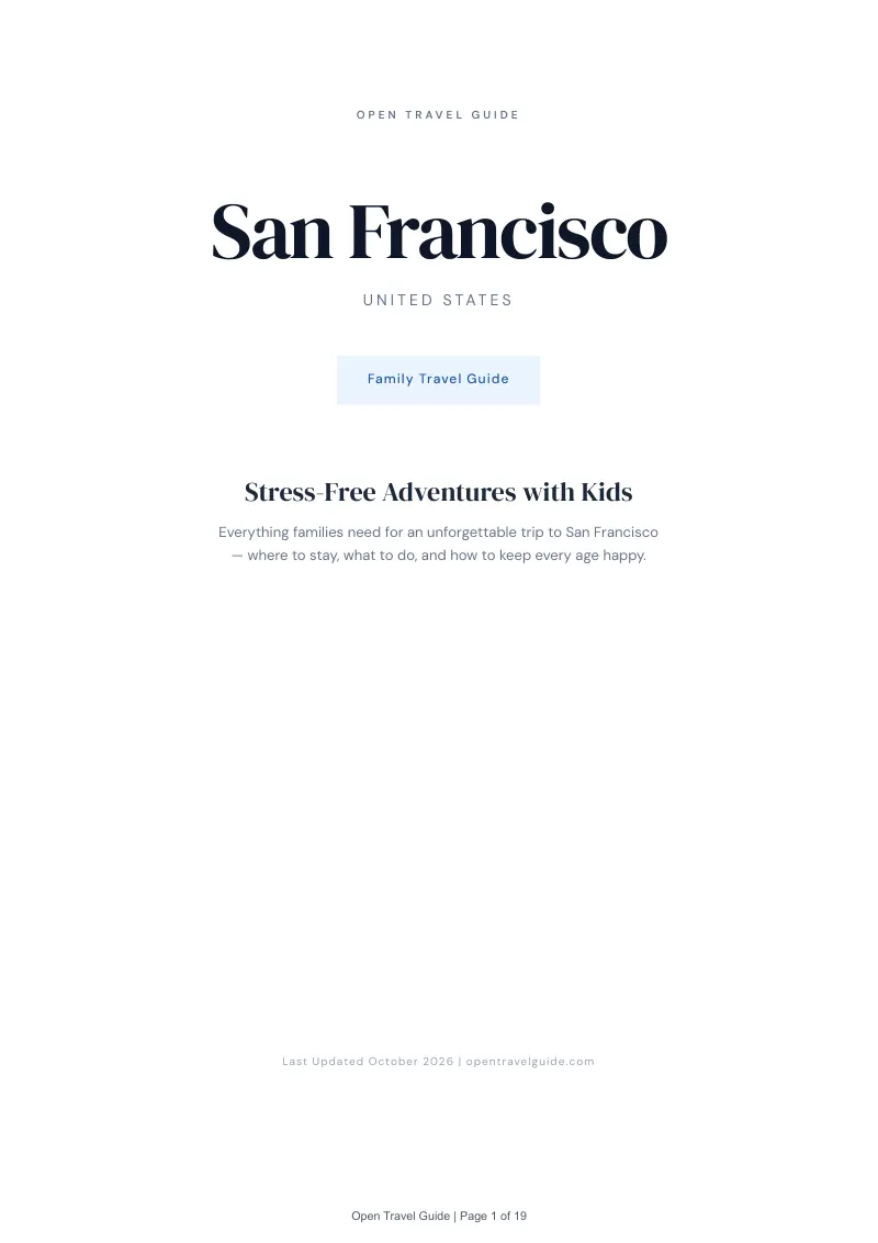 San Francisco Family Travel Guide: Cover