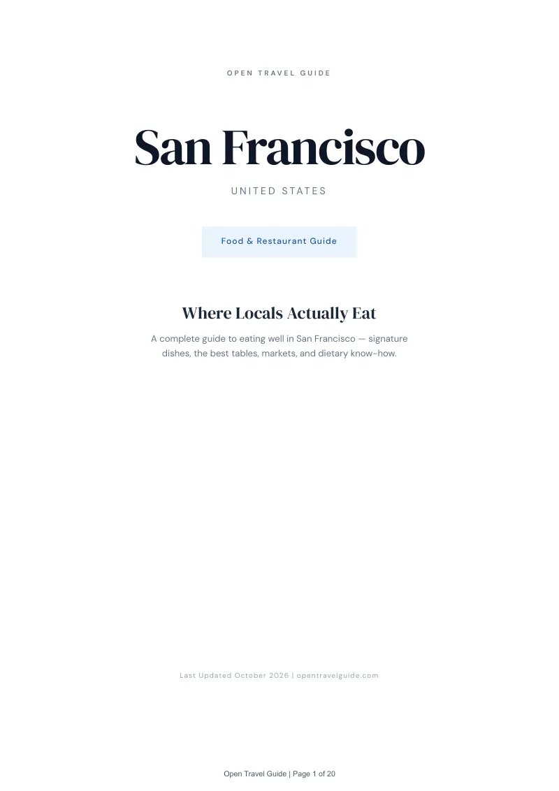 San Francisco Food & Restaurant Guide: Cover