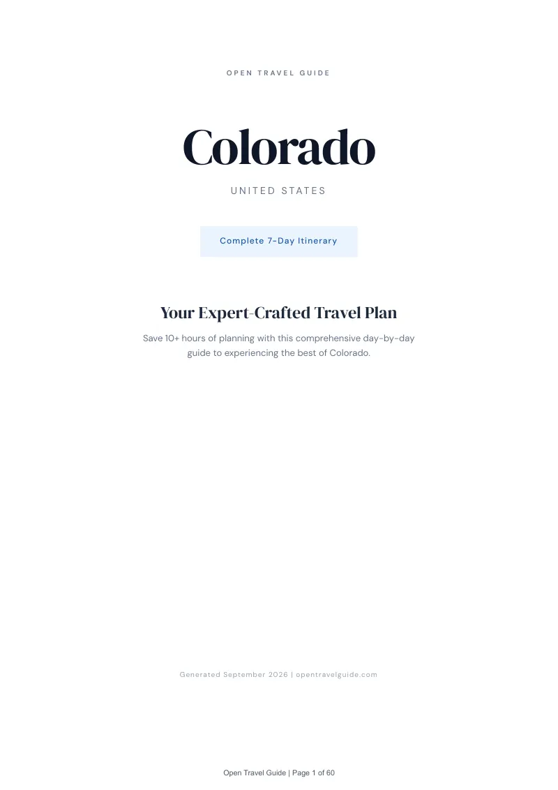Colorado Complete Travel Bundle: 7-day itinerary · Cover