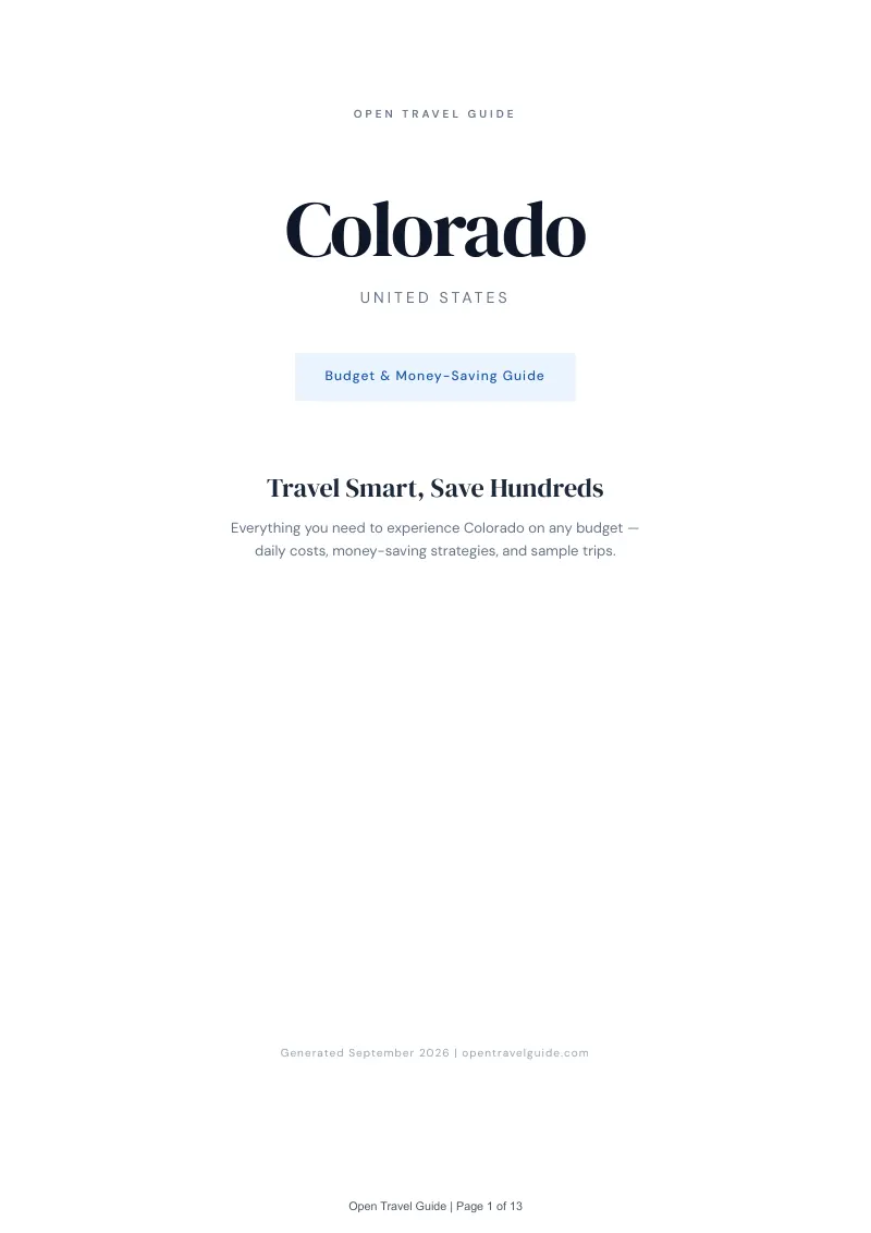 Colorado Complete Travel Bundle: Budget guide · Cover