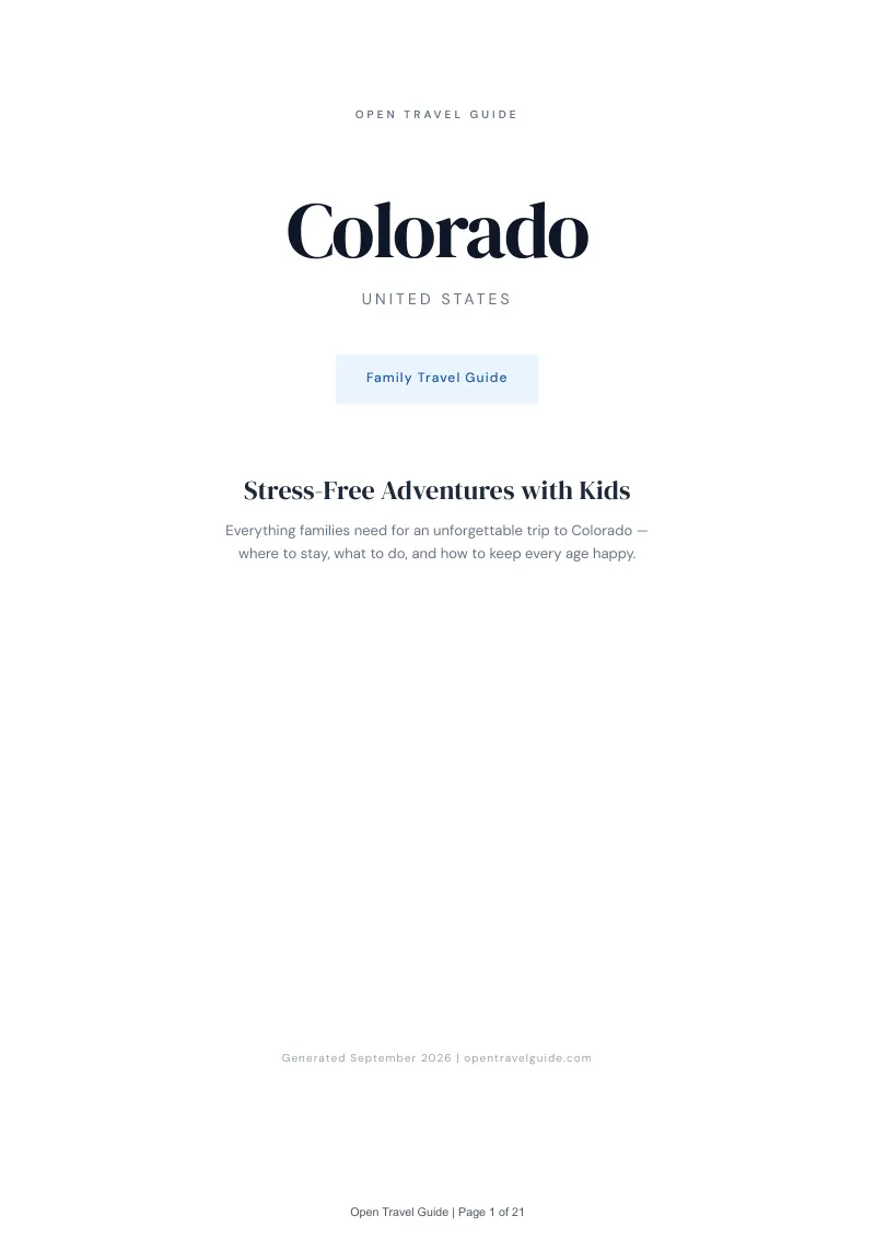 Colorado Complete Travel Bundle: Family guide · Cover