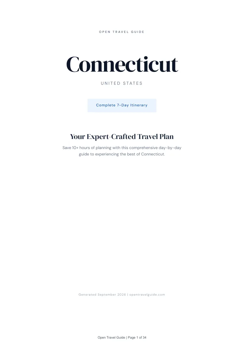Connecticut Complete Travel Bundle: 7-day itinerary · Cover