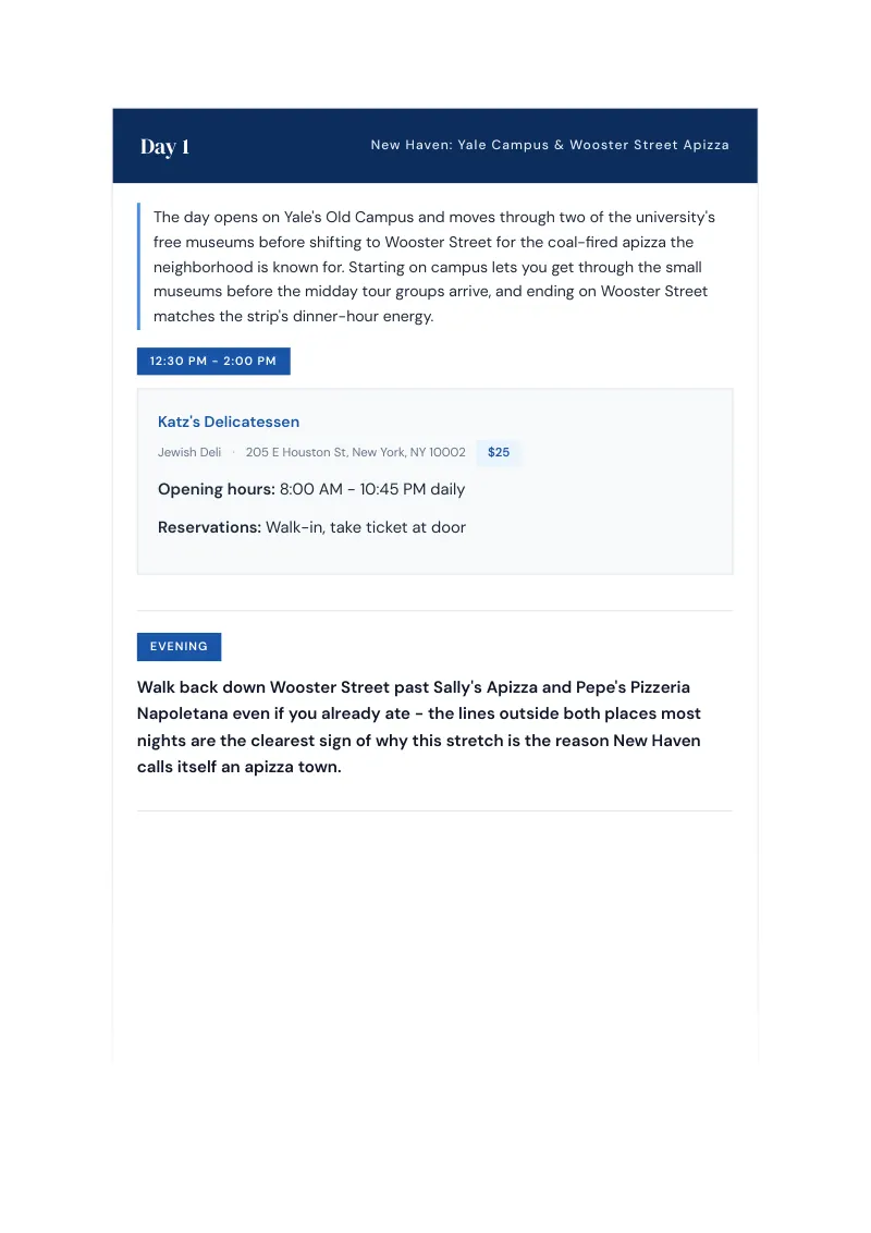 Connecticut Complete Travel Bundle: 7-day itinerary · Day 1