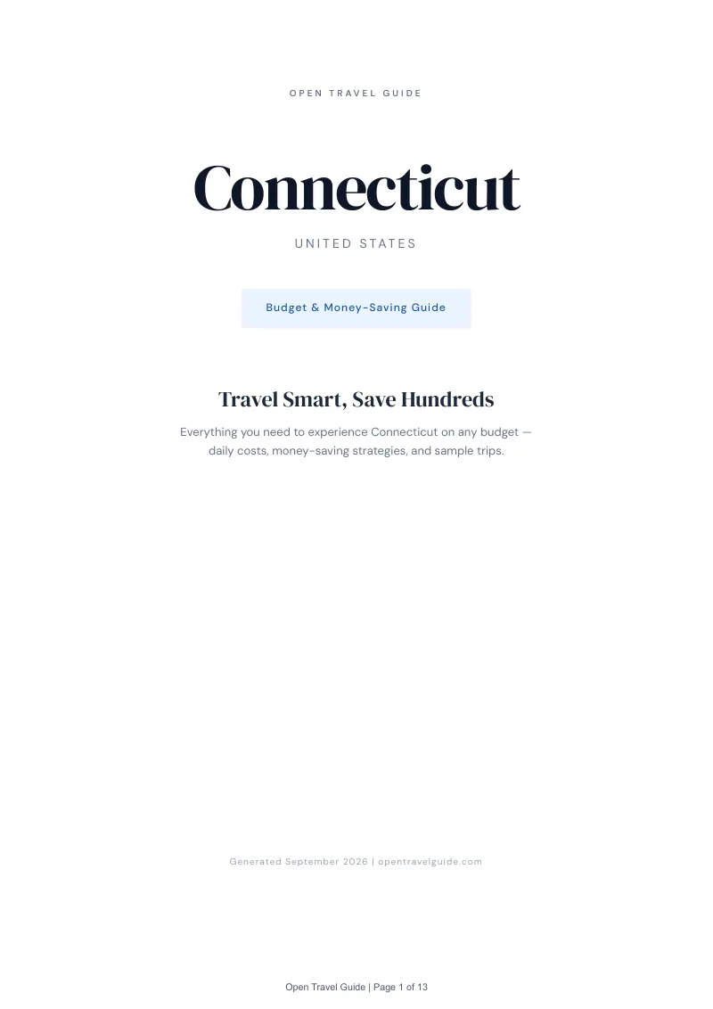 Connecticut Complete Travel Bundle: Budget guide · Cover