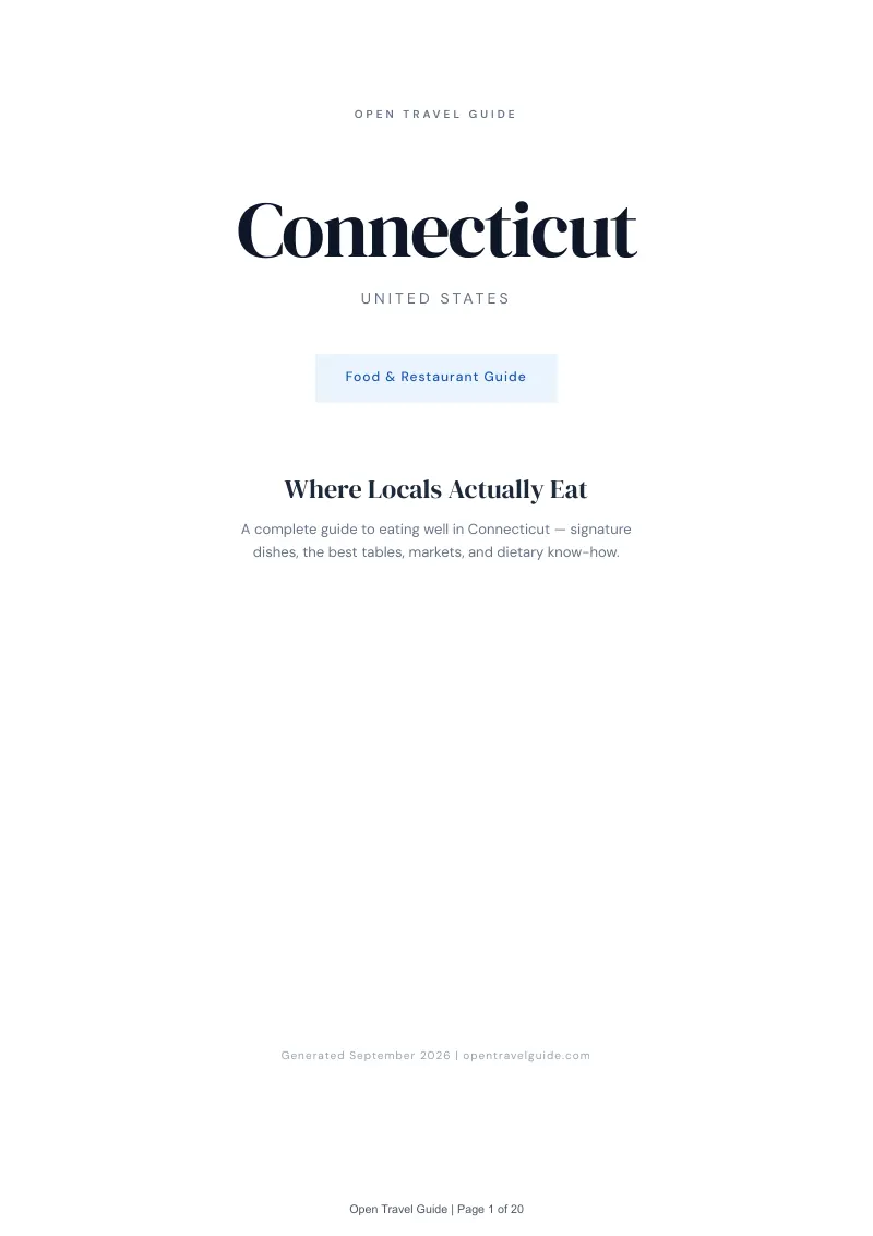 Connecticut Complete Travel Bundle: Food guide · Cover
