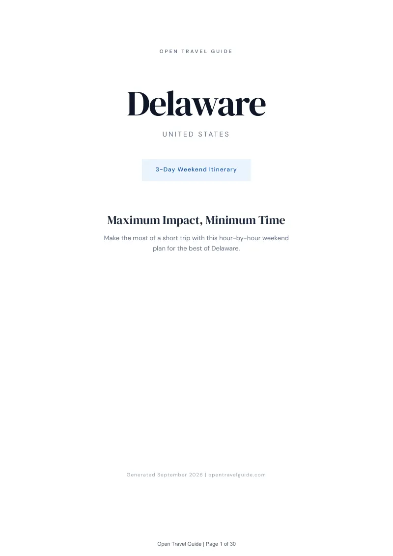 Delaware Complete Travel Bundle: 3-day itinerary · Cover