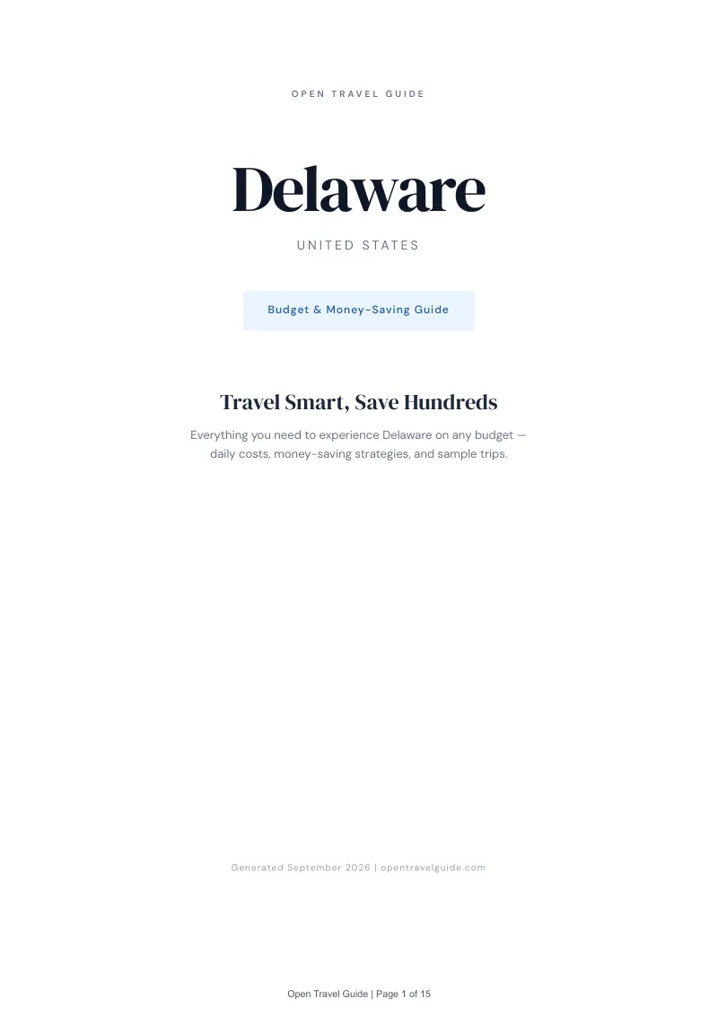 Delaware Complete Travel Bundle: Budget guide · Cover
