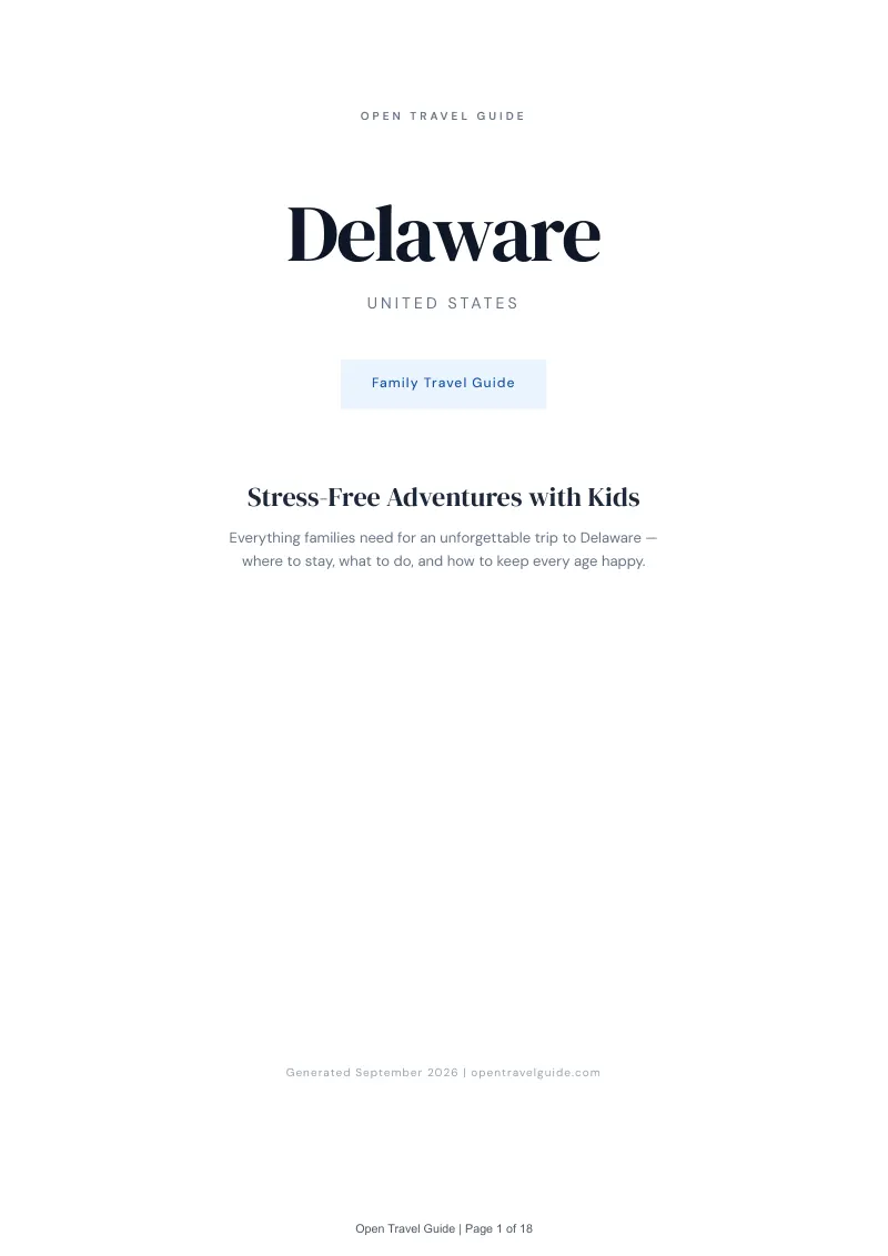 Delaware Complete Travel Bundle: Family guide · Cover
