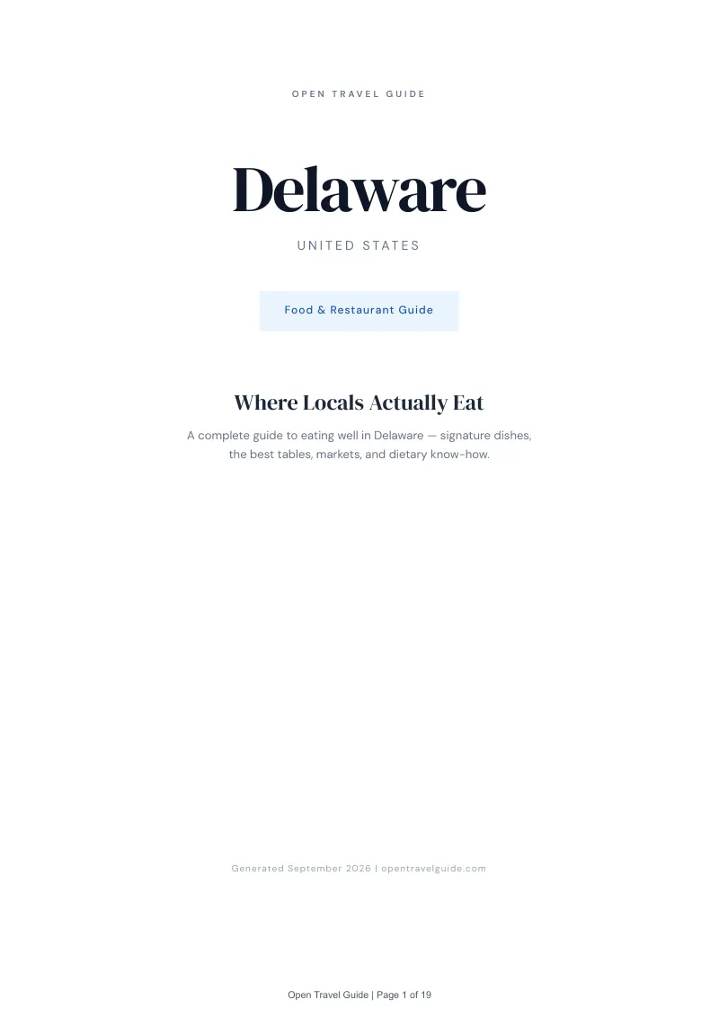Delaware Complete Travel Bundle: Food guide · Cover