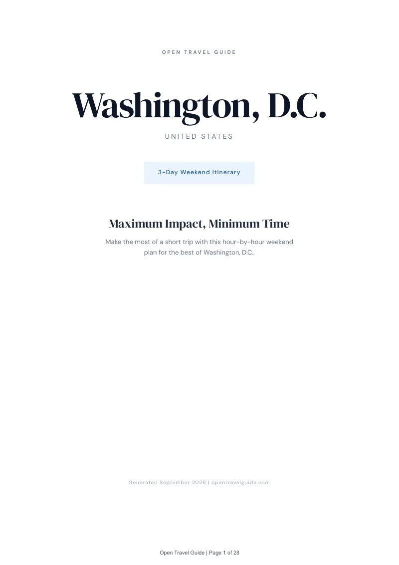 District Of Columbia 3-Day Weekend Itinerary: Cover