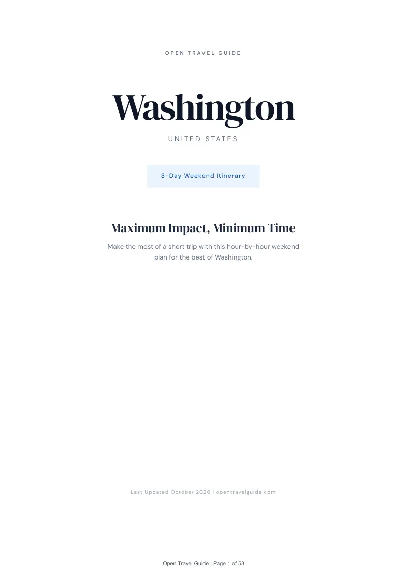Washington 3-Day Weekend Itinerary: Cover