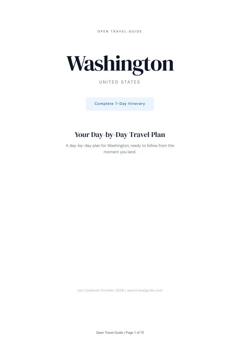Washington 7-Day Itinerary: Cover