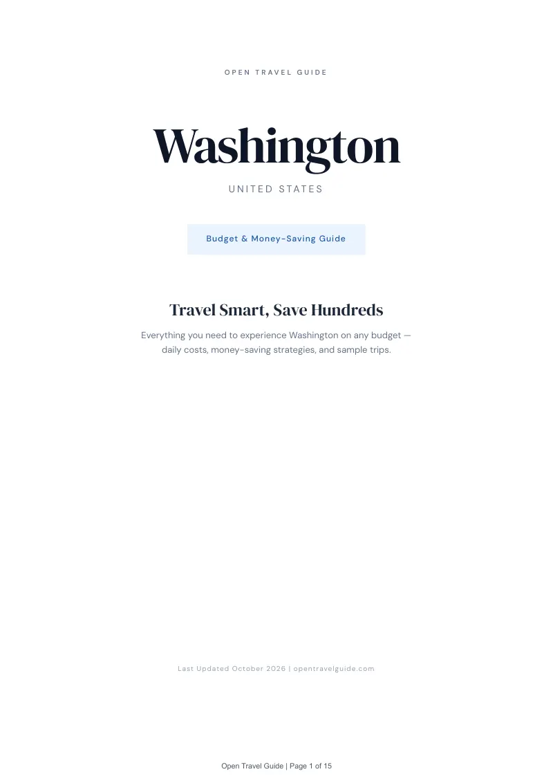 Washington Budget & Money-Saving Guide: Cover